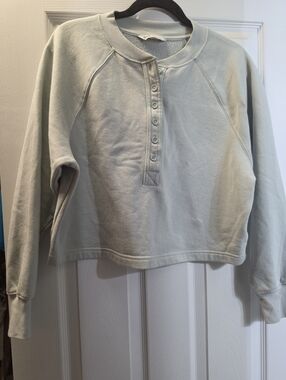 DSG Light Sage Henley Pullover Sweatshirt - Women
